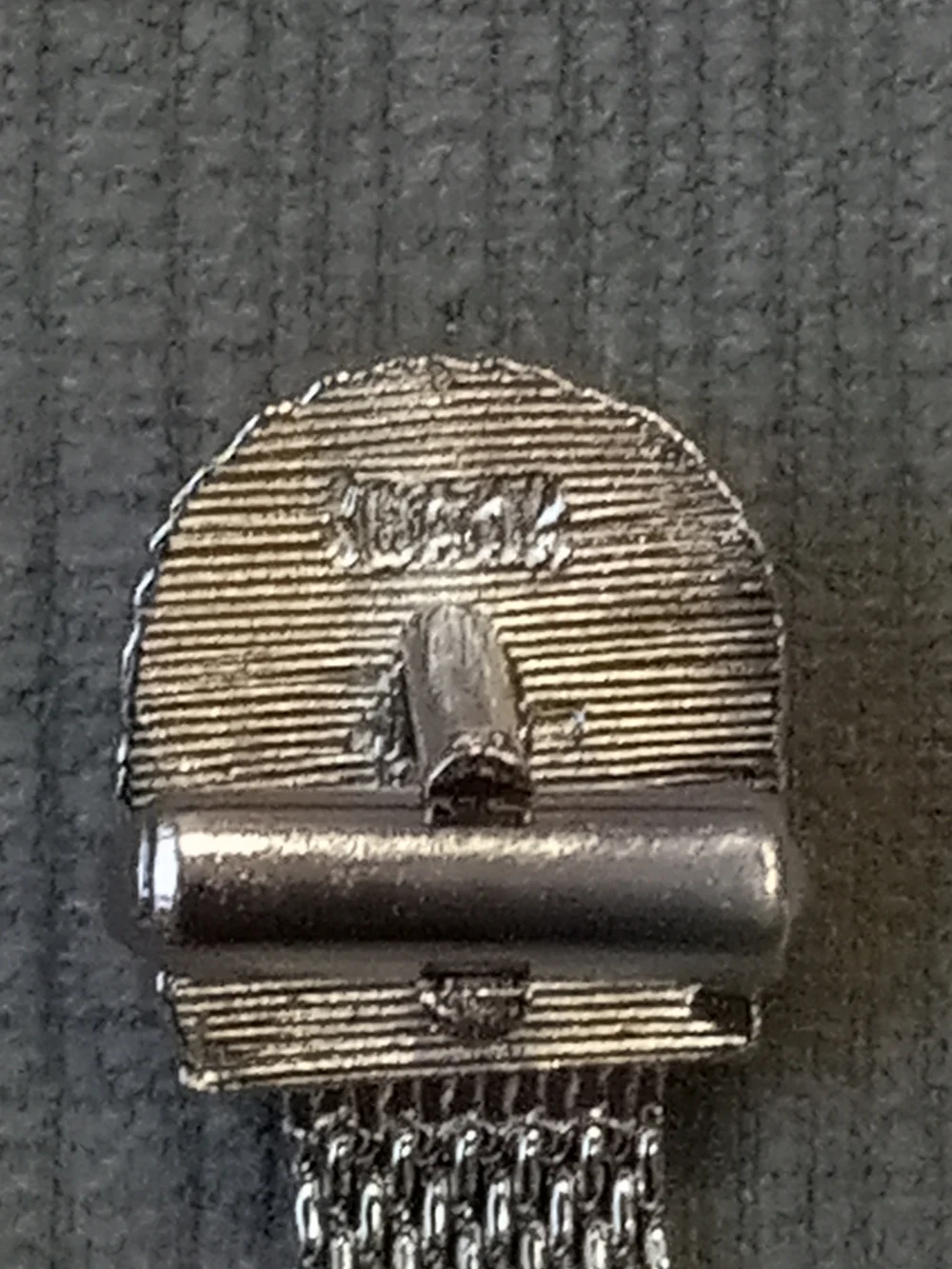 Silver Men’s Textured Clip-On Cufflinks - Silver